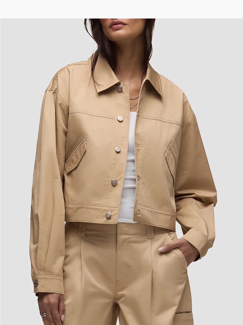 Hudson Jeans Gigi Swing Trucker Jacket NWT in Tan. Size small: Utility - Picture 2 of 7